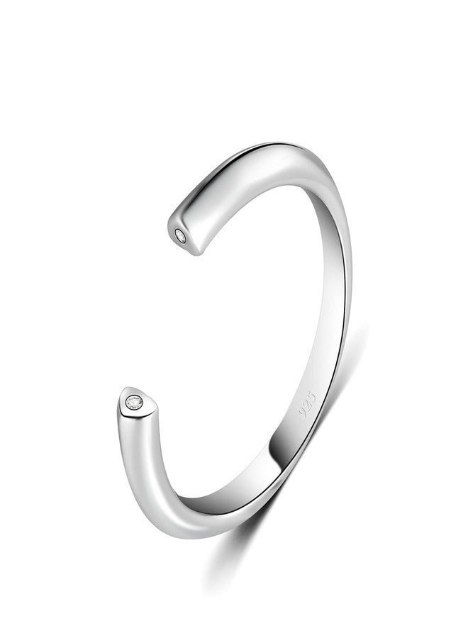 بورو خاتم إصبع القدم من الفضة الإسترليني عيار 925 من BORUO، خاتم قابل للتعديل مضاد للحساسية مرصع بالزركونيا المكعبة 2 مم - Image 1